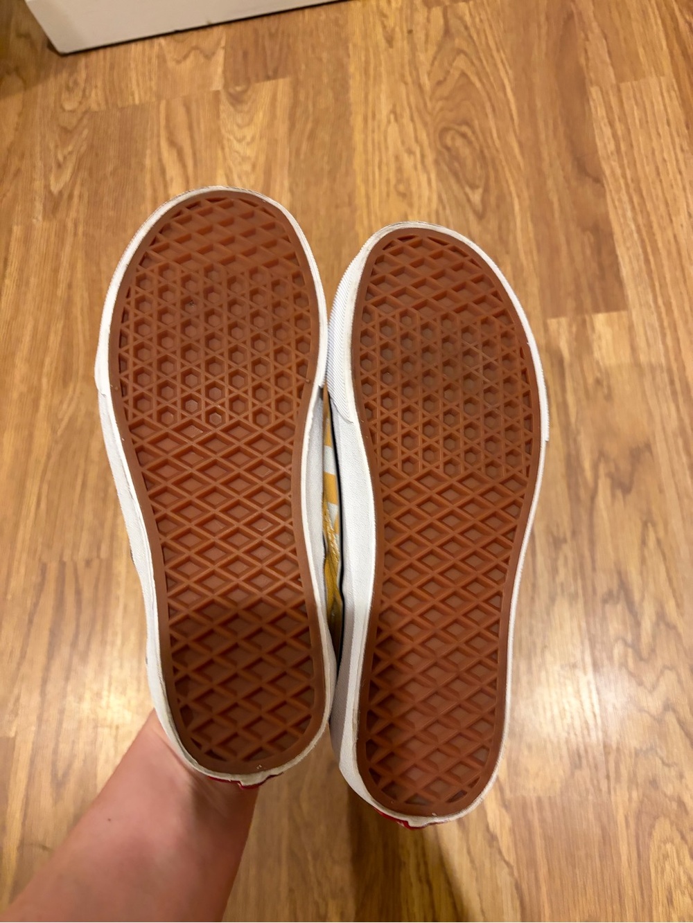 Vans Mustard Yellow Checkerboard Classic Slip-On Shoes - Picture 6 of 10